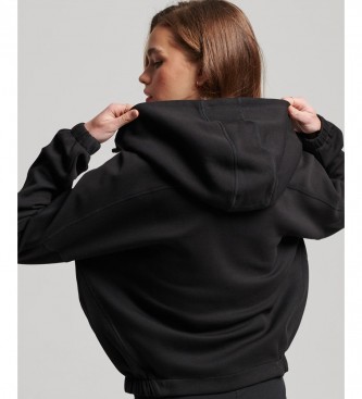 Superdry Code Tech-hoodie med dragkedja svart