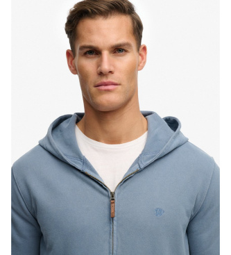 Superdry Casaco com capuz com fecho de correr Essential azul