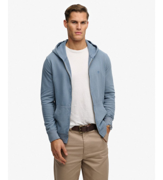 Superdry Casaco com capuz com fecho de correr Essential azul