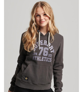 Superdry Scripted College grafisch sweatshirt met capuchon zwart