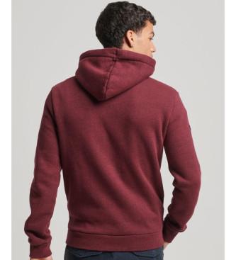 Superdry Hooded sweatshirt with 70s Retro Font burgundy logo