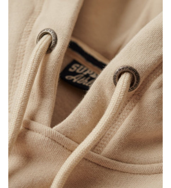 Superdry Essential Beige Sweatshirt med htte og logo