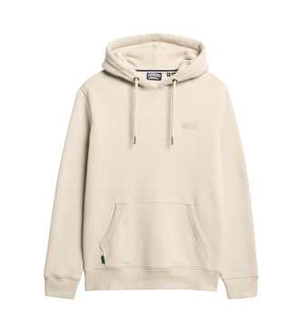 Superdry Essential Beige Sweatshirt med htte og logo