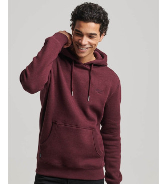 Superdry Hooded sweatshirt met logo Essential kastanjebruin