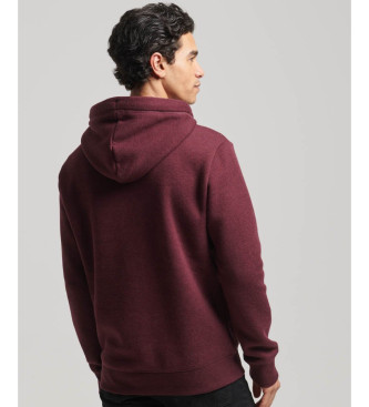 Superdry Mikina s kapuco in logotipom Essential maroon