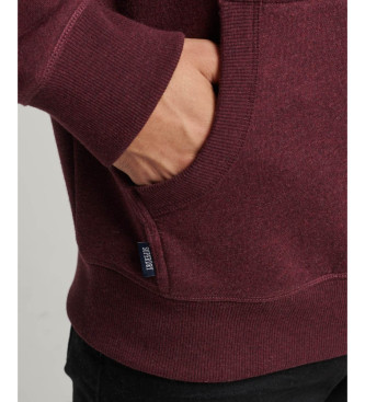 Superdry Mikina s kapuco in logotipom Essential maroon