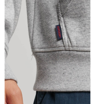 Superdry Felpa con cappuccio grigia con logo Essential