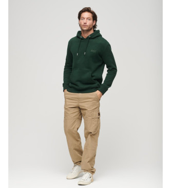 Superdry Sudadera con capucha y logotipo Essential verde