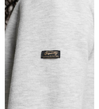 Superdry Sweatshirt med huva och japansk grafisk logotyp Vintage grey