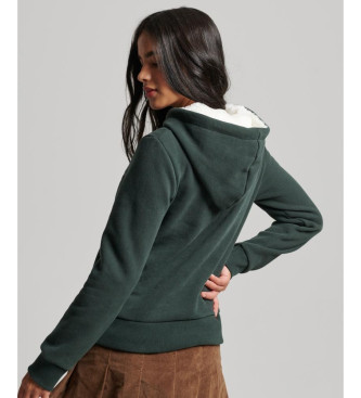 Superdry Hooded sweatshirt with metallic Luxe logo green