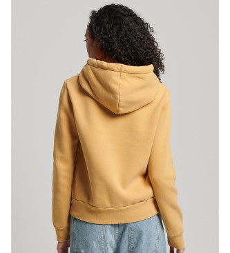 Superdry Mustard Metallic Core hoodie with logo