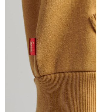 Superdry Mustard Metallic Core hoodie with logo