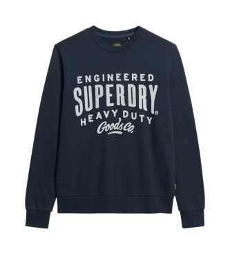 Superdry Granatowa bluza z okrągłym dekoltem Machined Goods Workwear