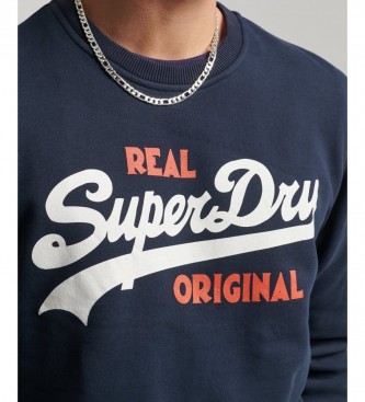 Superdry Sweatshirt com gola redonda e logótipo vintage Soda Pop navy