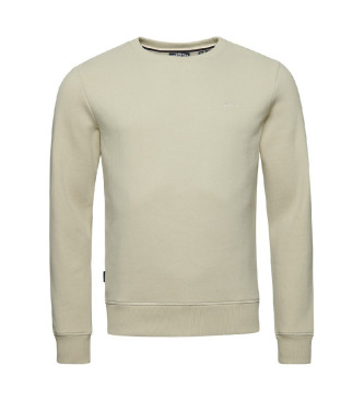 Superdry Essential beige sweatshirt med rund hals og Essential-logo