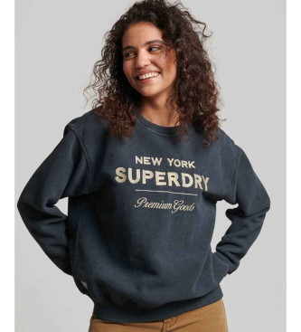 Superdry Felpa nera con logo metallizzato Luxe