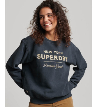 Superdry Luxe zwart metallic logo sweatshirt