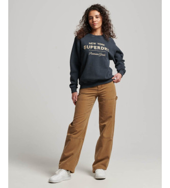 Superdry Luxe metallic logo sweatshirt sort