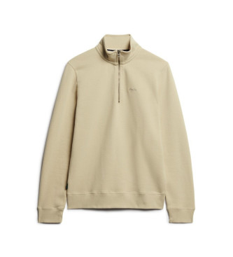 Superdry Sweat-shirt essentiel beige  demi-fermeture clair