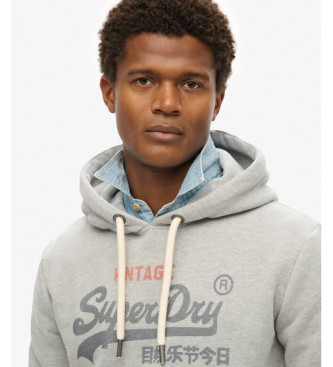 Superdry Felpa grigia vintage Heritage dalla vestibilit rilassata