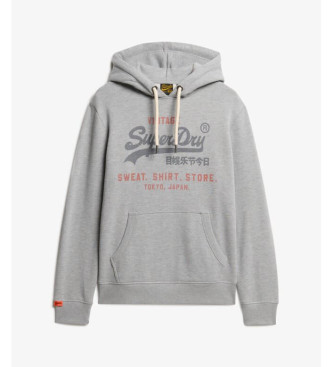 Superdry Felpa grigia vintage Heritage dalla vestibilit rilassata