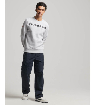 Superdry Sweatshirt mit Rundhalsausschnitt und grauem Workwear Vintage-Logo