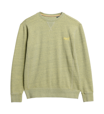 Superdry Sudadera de cuello redondo sobreteida jaspeada verde