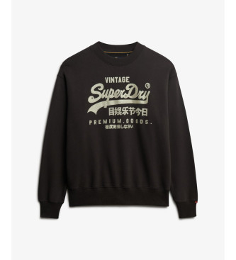Superdry Sweatshirt Verschnertes Vintage Logo schwarz