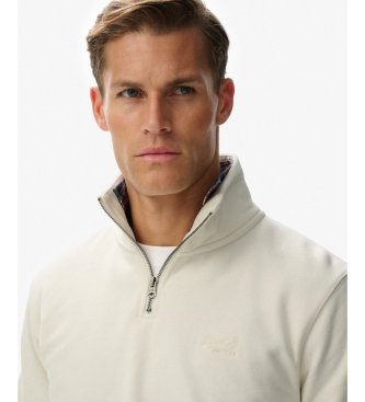 Superdry Moletom Essential Logo Henley branco sujo