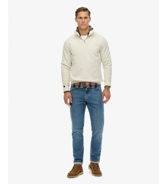 Superdry Moletom Essential Logo Henley branco sujo