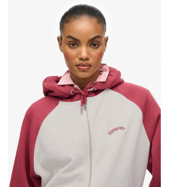 Superdry Essential Logo OSZ Raglan Sweatshirt rot