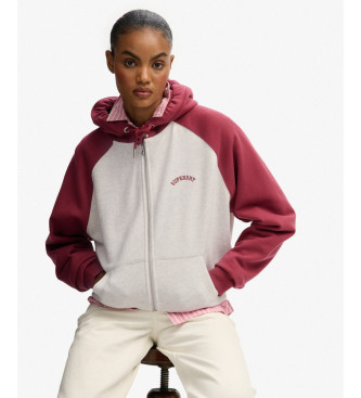 Superdry Essential Logo OSZ Raglan Sweatshirt rot