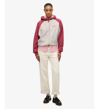 Superdry Essential Logo OSZ Raglan Sweatshirt rot