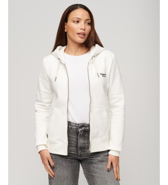 Superdry Essential Logo Zip Sweatshirt white