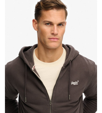 Superdry Bluza Essential Logo Zip w kolorze ciemnoszarym