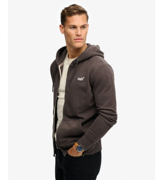 Superdry Bluza Essential Logo Zip w kolorze ciemnoszarym