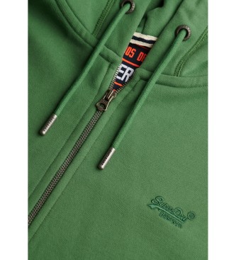 Superdry Casaco com capuz com fecho de correr com logtipo essencial HB verde