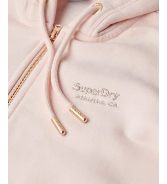 Superdry Bluza Essential Logo Zip w kolorze różowym