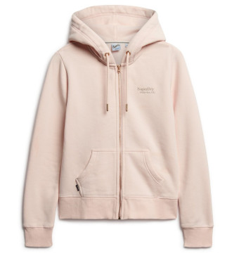 Superdry Sudadera Essential Logo Zip rosa