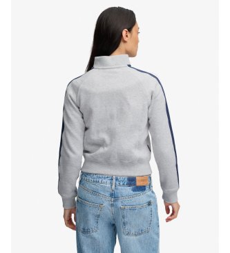 Superdry Sudadera Essential Logo Zip Track gris