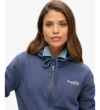 Superdry Essential Logo Zip sweatshirt blauw