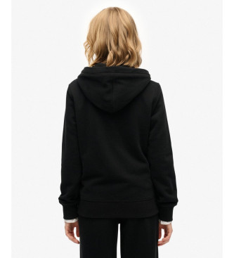 Superdry Felpa Essential Logo Ziphood HB, nera