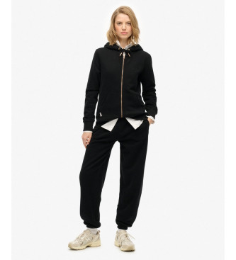 Superdry Felpa Essential Logo Ziphood HB, nera