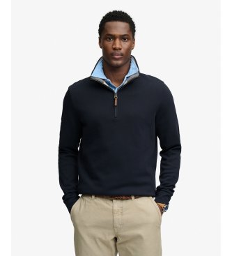 Superdry Essential Pique Half Zip Sweatshirt navy