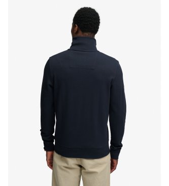 Superdry Essential Pique Half Zip Sweatshirt navy