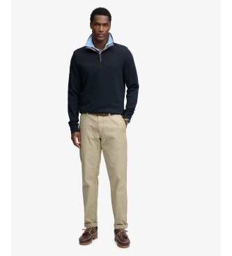 Superdry Essential Pique Half Zip Sweatshirt navy