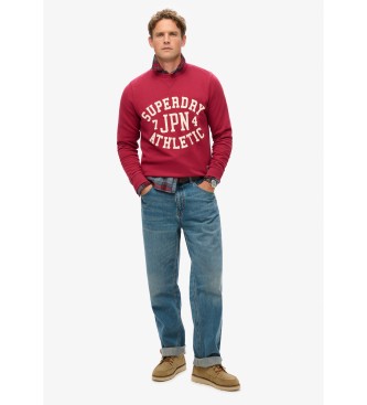 Superdry Sweatshirt med tryk Athletic burgundy