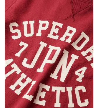 Superdry Bluza z nadrukiem Athletic w kolorze bordowym