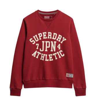 Superdry Bluza z nadrukiem Athletic w kolorze bordowym