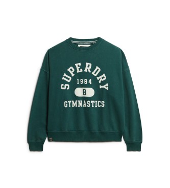Superdry Sudadera extragrande estampada Athletic Essentials verde